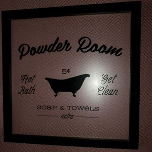 Powder room sign